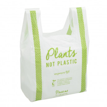 Vegware Compostable PLA Carrier Bags Medium (Pack of 500) - Click to Enlarge