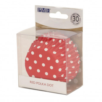 PME Cupcake Foil Lined Baking Cases Polka Dot (Pack of 30) - Click to Enlarge