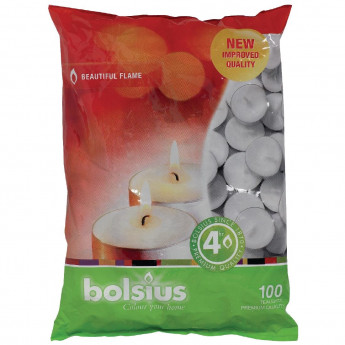 Bolsius 4 Hour Tealights (Pack of 100) - Click to Enlarge