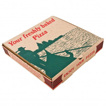 Compostable Printed Pizza Boxes 9" (Pack of 100) - Click to Enlarge
