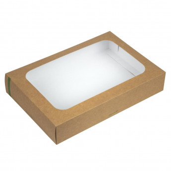 Vegware Compostable Sandwich Platters With Lid Large (Pack of 25) - Click to Enlarge