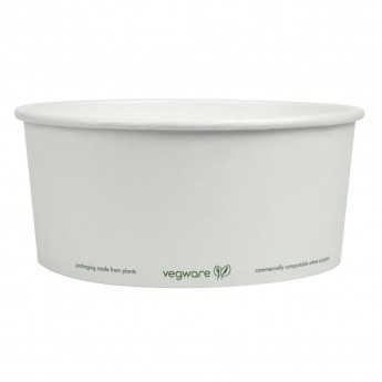 Vegware 185-Series Compostable Bon Appetit Wide PLA-lined Paper Food Bowls - Click to Enlarge