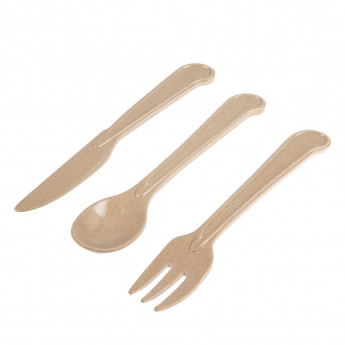 Reusable Rice Husk Cutlery Set - Click to Enlarge