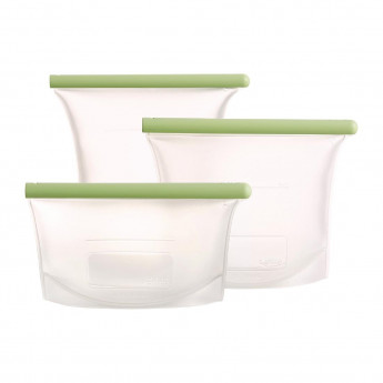 Lekue Reusable Silicone Food Storage Bag Kit (500ml + 1L + 1.5L) - Click to Enlarge