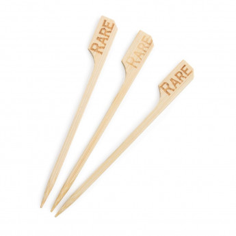 Biodegradable Bamboo Steak Markers Rare (Pack of 100) - Click to Enlarge