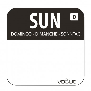 Dissolvable Food Rotation Labels Sunday (Pack of 1000) - Click to Enlarge