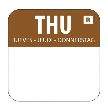 Vogue Removable Colour Coded Food Labels Thursday (Pack of 1000) - Click to Enlarge