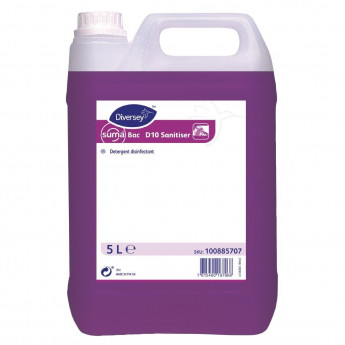 Suma Bac D10 Cleaner and Sanitiser Concentrate 5Ltr (Pack of 2) - Click to Enlarge