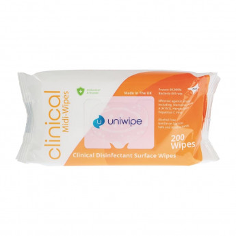 Uniwipe Clinical Disinfectant Surface Wipes (Pack of 200) - Click to Enlarge