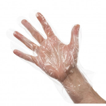 Disposable Powder-Free Polyethylene Gloves Clear (Pack of 100) - Click to Enlarge