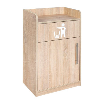 Litter Bin and Tray Stand Oak Finish - Click to Enlarge