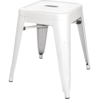 Bolero Bistro Steel Low Stool White (Pack of 4) - Click to Enlarge