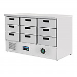 Polar G-Series Refrigerated Counter with 9 Drawers 368Ltr
