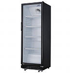 Essentials Upright Display Fridge Black 346Ltr