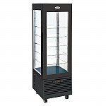Roller Grill Display Fridge with Fixed Shelves Black