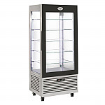 Roller Grill Display Fridge with Fixed Shelves Stainless Steel