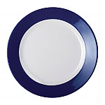 Olympia Kristallon Gala Colour Rim Melamine Plate Blue 260mm (Pack of 6)