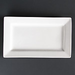 Olympia Lumina Wide Rim Rectangular Plates 257x 155mm (Pack of 4)