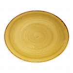 Churchill Stonecast Oval Coupe Plate Mustard Seed Yellow 192mm (Pack of 12)