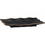 APS Marone Melamine Wavy Tray Black 225x 150mm