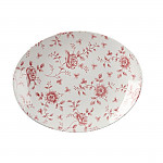 Churchill Vintage Prints Oval Plates Cranberry Rose Print 315mm (Pack of 6)