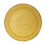 Churchill Stonecast Round Coupe Plate Mustard Seed Yellow 220mm (Pack of 12)