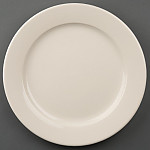 Olympia Ivory Wide Rimmed Plates 250mm (Pack of 12)