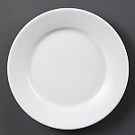 Olympia Whiteware Wide Rimmed Plates 230mm (Pack of 12)