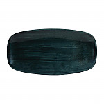Churchill Stonecast Patina Oblong Chef Plates Rustic Teal 298 x 153mm (Pack of 12)