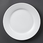Bulk Buy Olympia Whiteware Wide Rimmed Plates 250mm (Pack of 36)