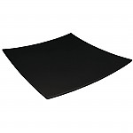 Olympia Kristallon Curved Square Melamine Plate Black 300mm