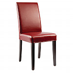 Bolero Faux Leather Dining Chairs Red (Pack of 2)
