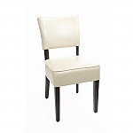 Bolero Chunky Faux Leather Chairs Cream (Pack of 2)