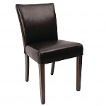 Bolero Faux Leather Contemporary Dining Chair Dark Brown (Pack of 2)