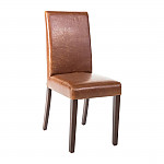 Bolero Faux Leather Dining Chair Antique Tan (Pack of 2)