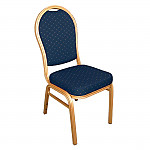 Bolero Arched Back Banquet Chairs Blue & Gold (Pack of 4)