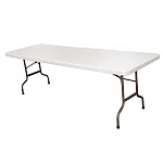 Bolero Rectangular Centre Folding Table White 8ft (Single)