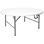Bolero Round Centre Folding Table White 5ft (Single)