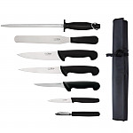 Hygiplas 7 Piece Starter Knife Set With 20cm Chef Knife and Roll Bag