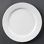 Olympia Whiteware Wide Rimmed Plates 280mm (Pack of 6)
