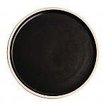 Olympia Canvas Flat Round Plate Delhi Black 250mm (Pack of 6)