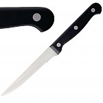 Olympia Serrated Steak Knives Black Handle (Pack of 12)
