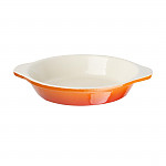 Vogue Orange Round Cast Iron Gratin Dish 400ml