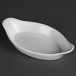 Olympia Whiteware Oval Eared Dishes 204mm (Pack of 6)