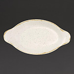 Churchill Stonecast Oval Eared Dishes Barley White 205mm (Pack of 6)