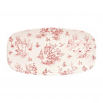 Churchill Vintage Prints Rectangular Plates Cranberry Toile 355mm (Pack of 6)