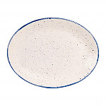 Churchill Stonecast Hints Oval Plates Indigo Blue 305mm (Pack of 12)