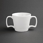 Olympia Heritage Double Handle Mugs 300ml White (Pack of 6)