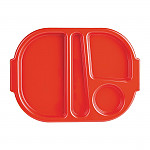 Olympia Kristallon Small Polycarbonate Compartment Food Trays Red 322mm