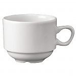 Churchill Plain Whiteware Stacking Nova Tea Cups 212ml (Pack of 24)